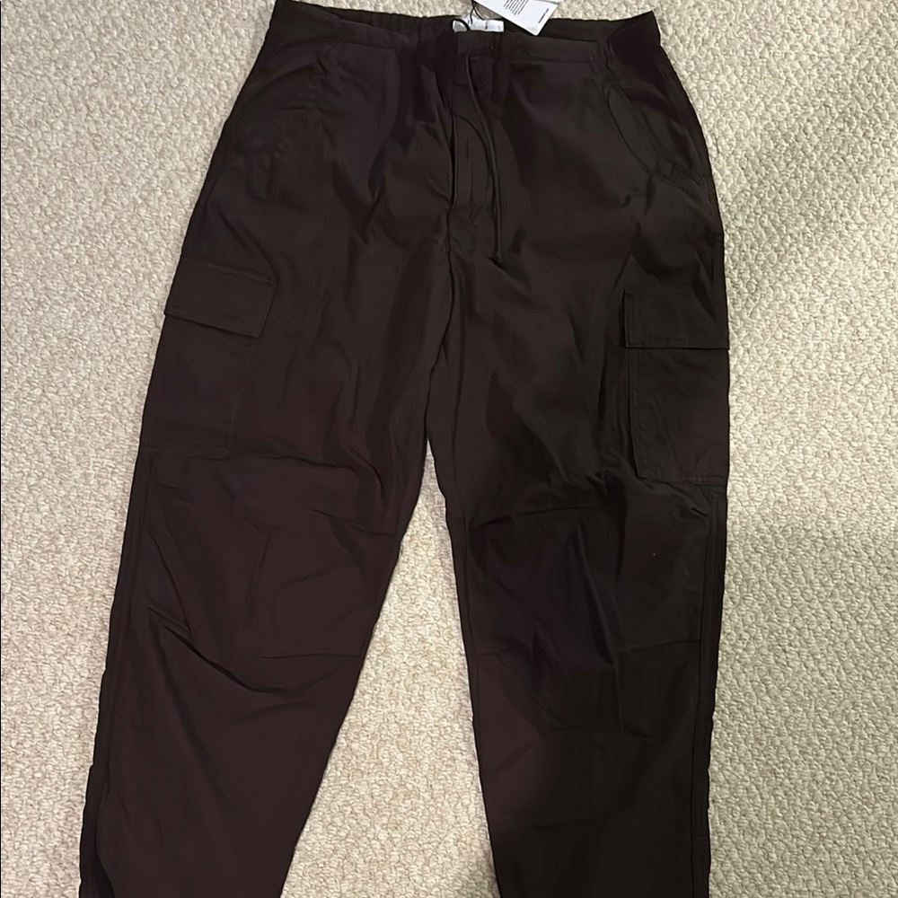 Reiss Brown Drawstring Combat Cargo Pants